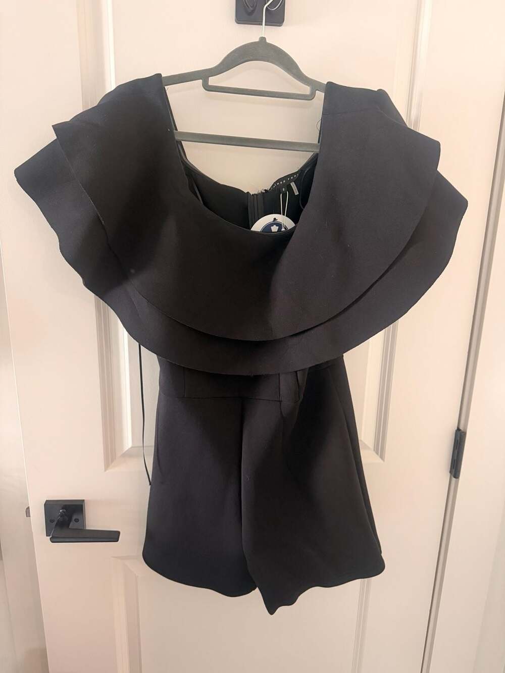 Endless Rose Tiered Ruffle Romper Size S Black